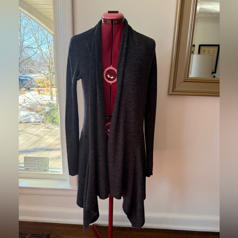 ALL SAINTS DARK GREY OPEN FRONT CARDIGAN